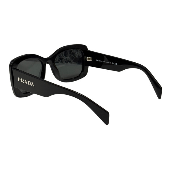 PRADA Black Oversized Oval Sunglasses w Dark Grey Lens PR A08S 1AB5S0 56 - 20 - Picture 8 of 9